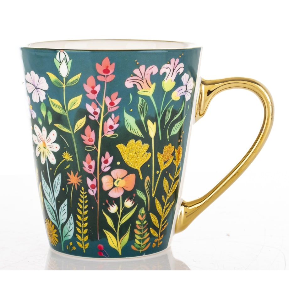 Kubek porcelanowy 300 ml 10x12,5x9 cm BLUMEN-II small wielokolorowy