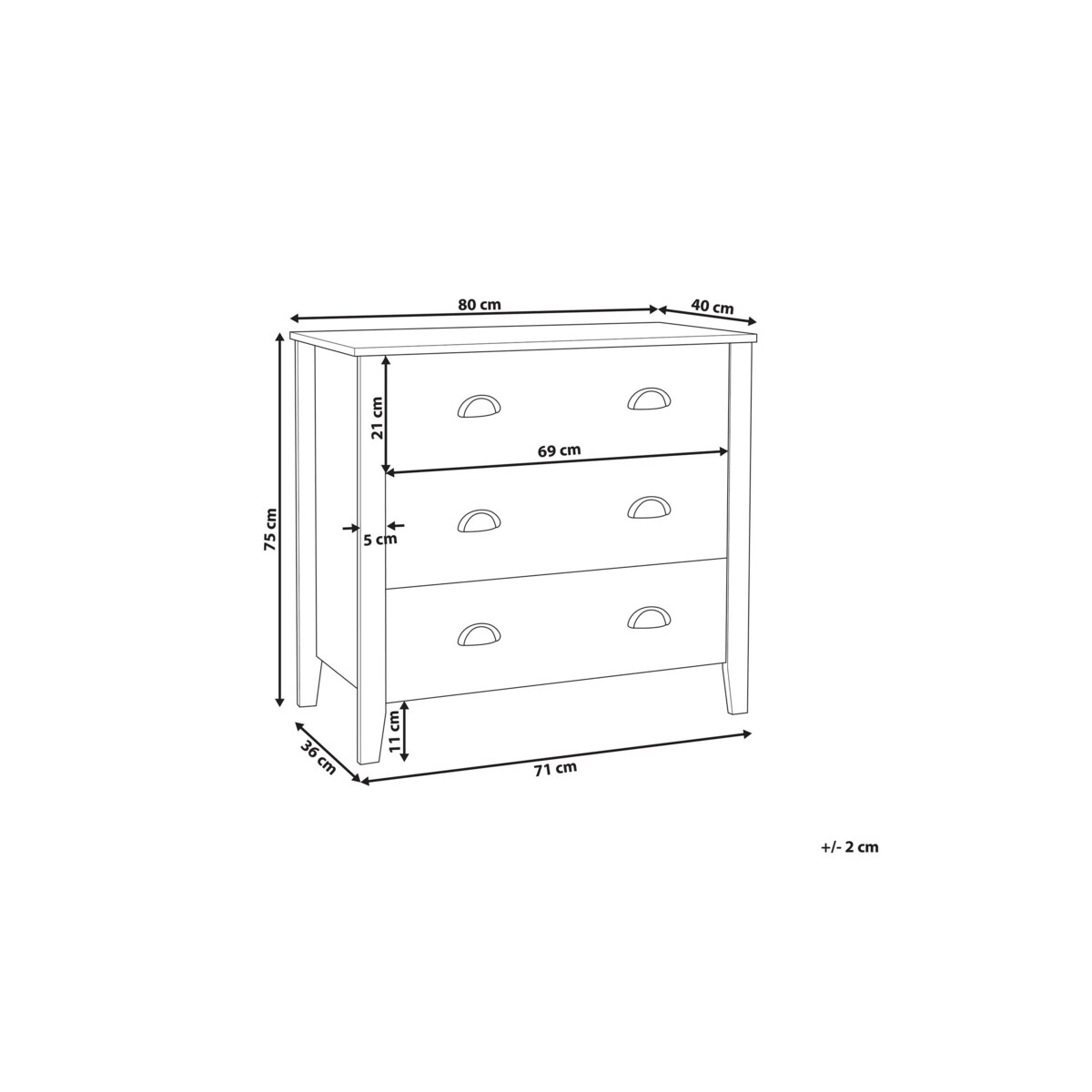 Komoda biała DONOVAN