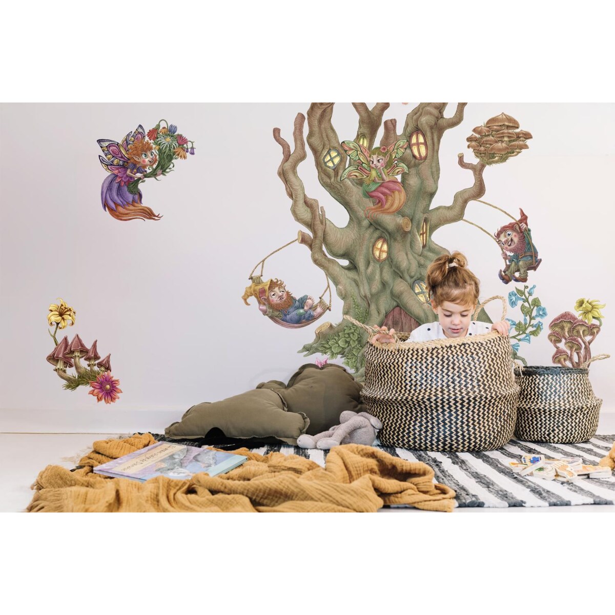 Zestaw naklejek na ścianę, Wróżkowy las, 130cm