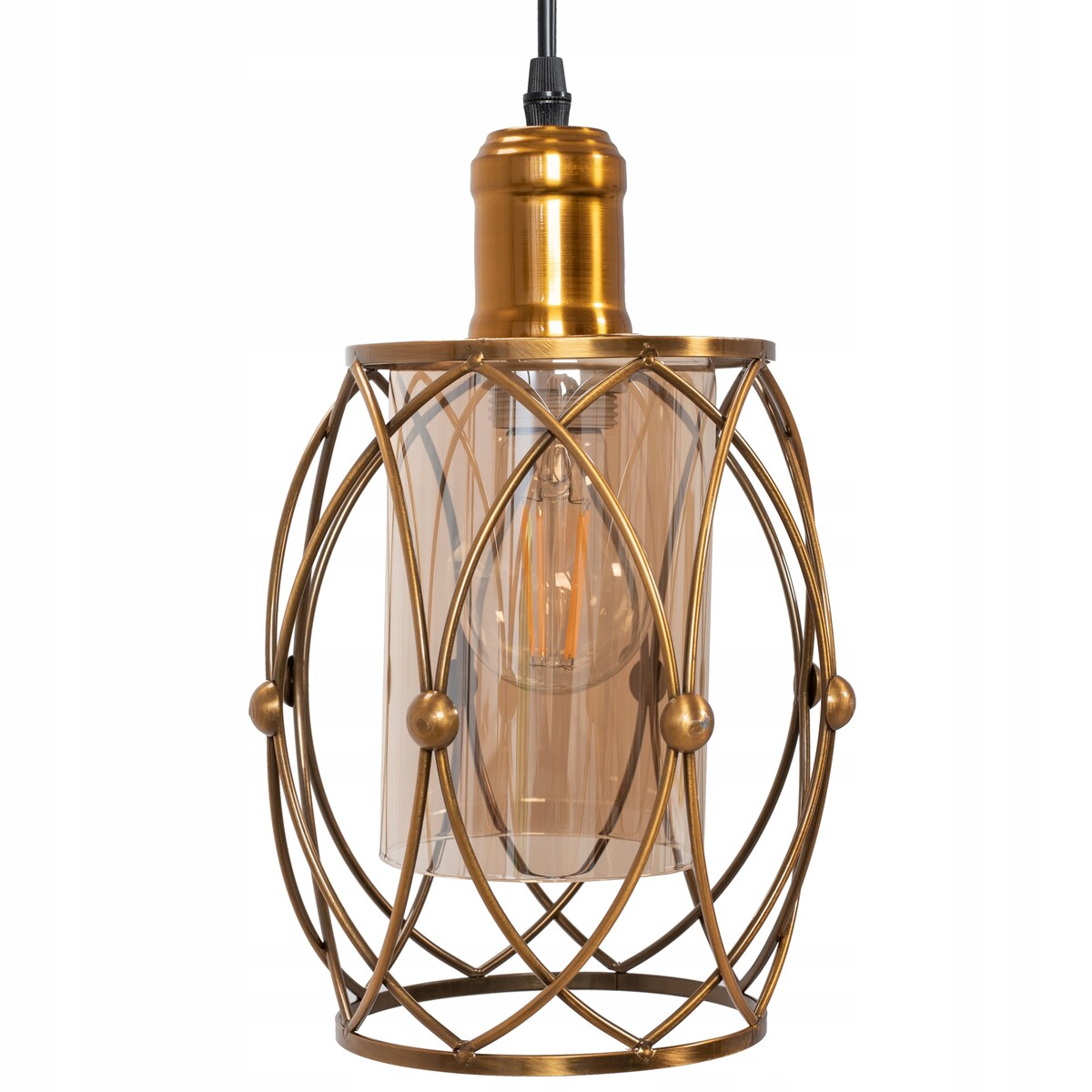 Lampa Wisząca Szklana Metalowa Nowoczesna