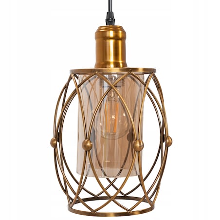 Lampa Wisząca Szklana Metalowa Nowoczesna
