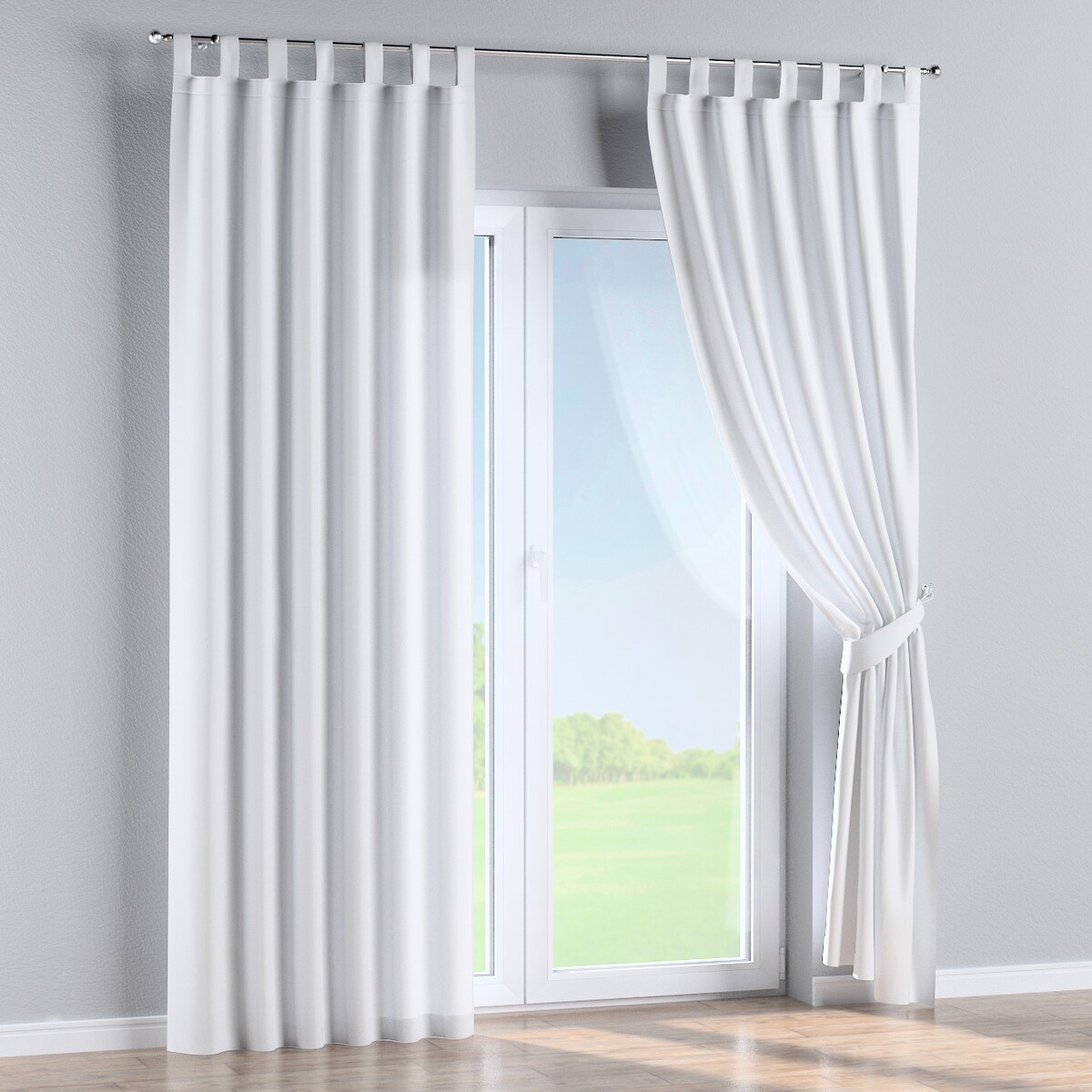 Zasłona na szelkach 1 szt. 130x245 biały z połyskiem