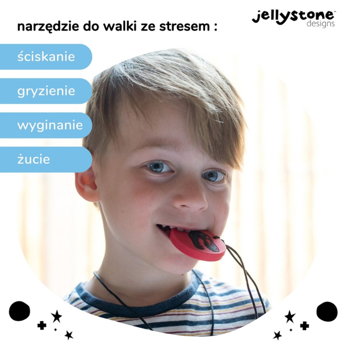 Wisiorek antystresowy Dinozaur czerwony Jellystone Designs