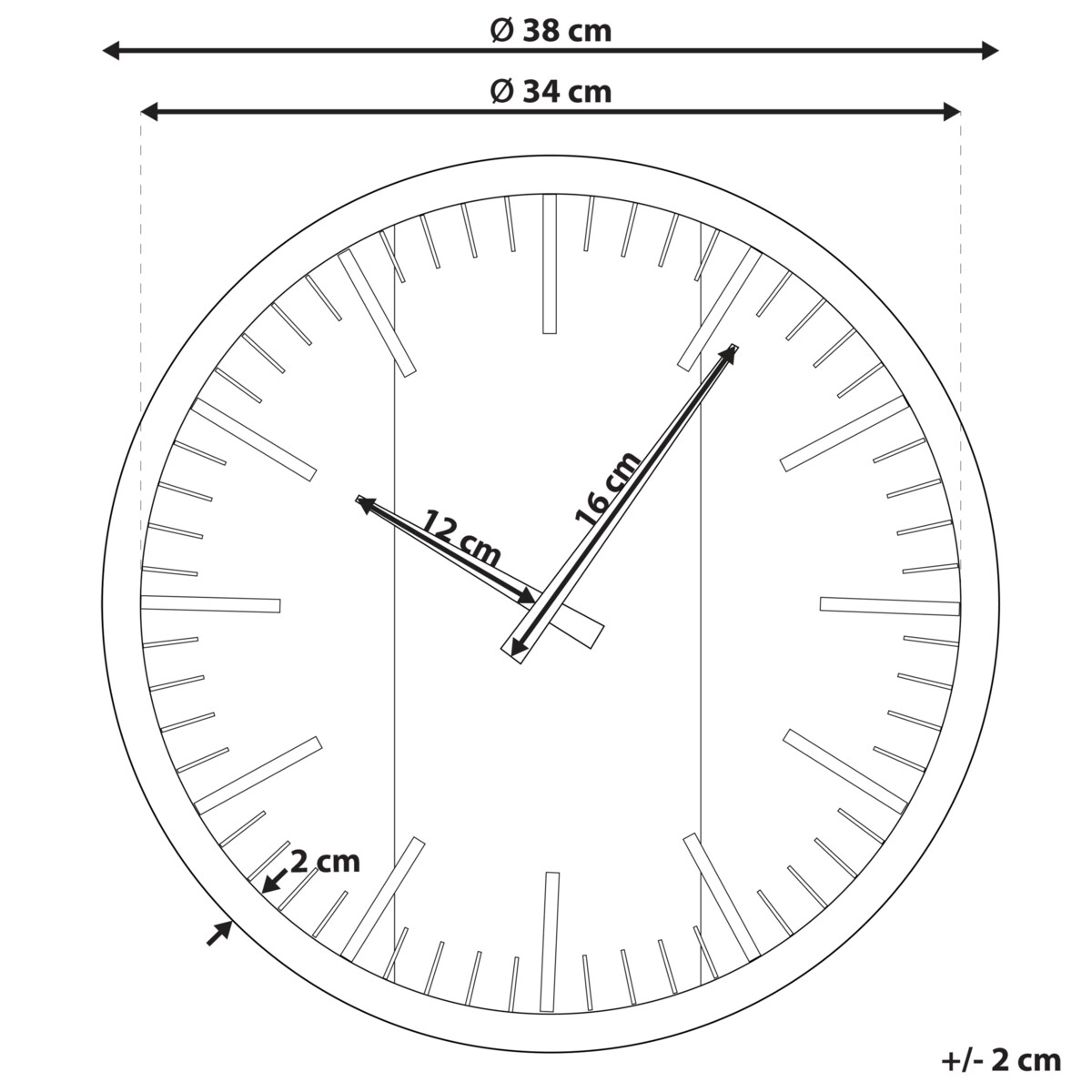 Zegar ścienny VILLORA 38 cm Brązowy/ czarny