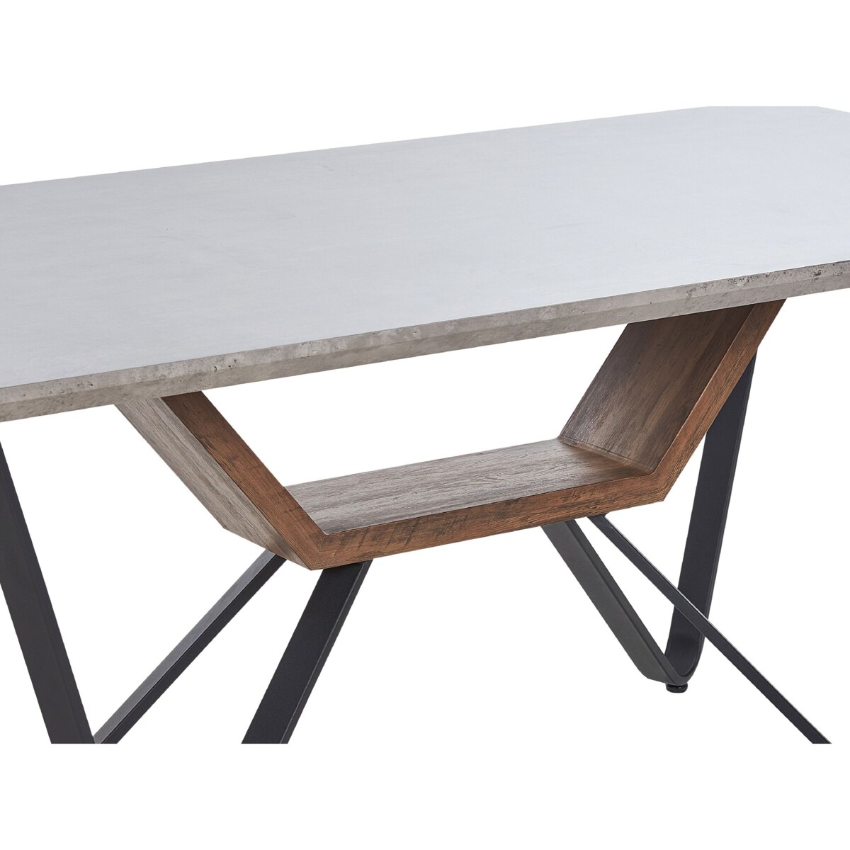 Stół do jadalni 180 x 90 cm efekt betonu z czarnym BANDURA