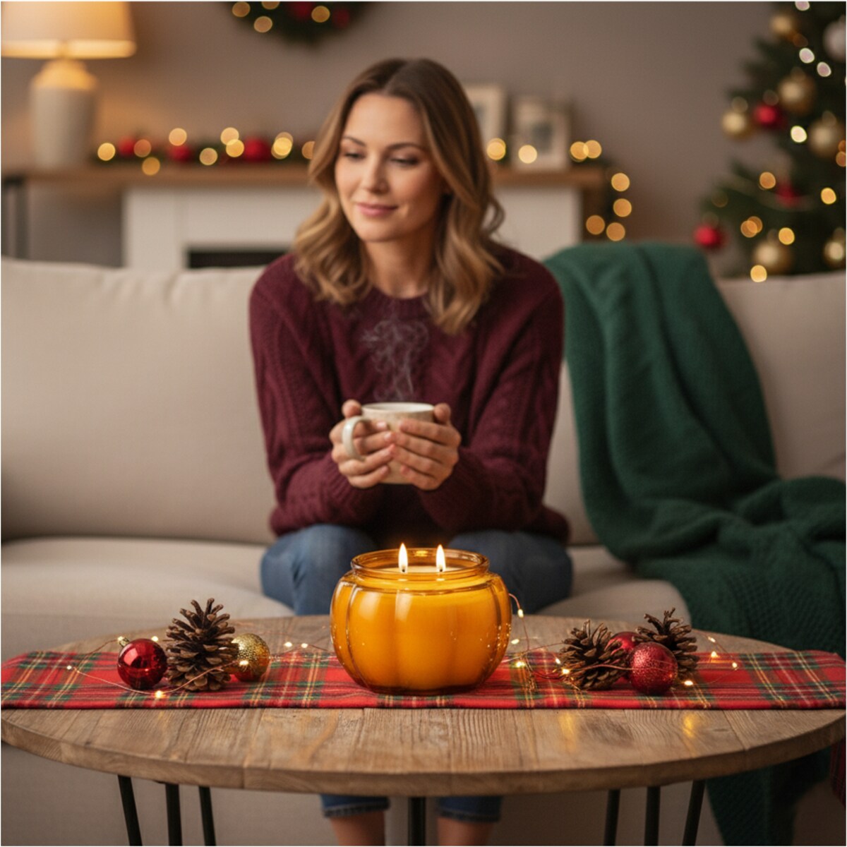 Świeca Na Halloween Jesienna Świeczka Szklana Dynia Dekoracja 11,5 Cm Pomarańczowa