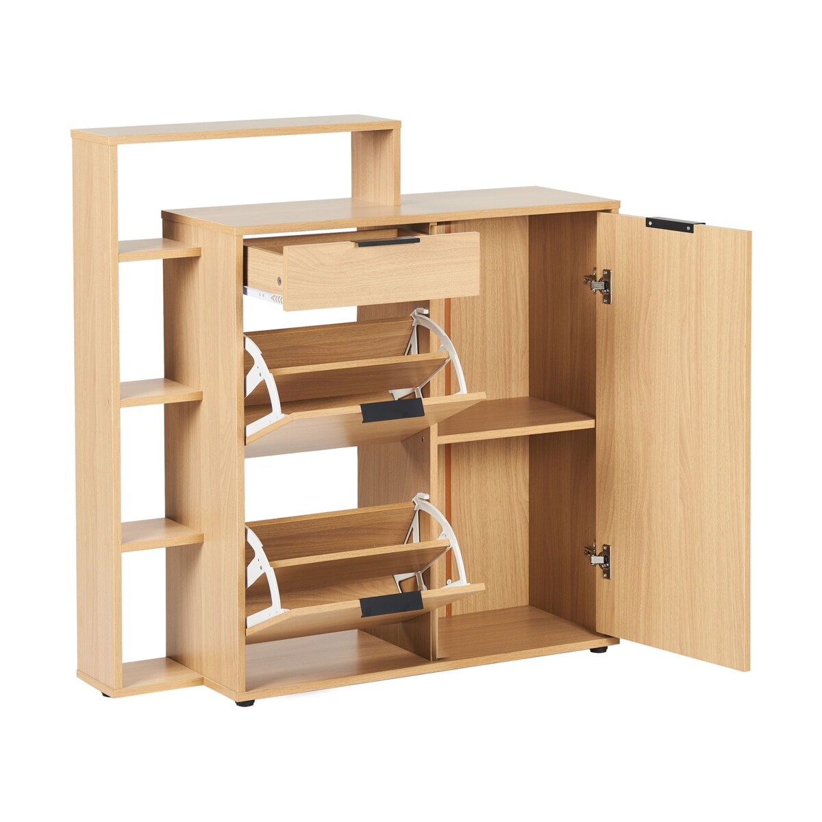 Szafka na buty 3 przegrody jasne drewno MIRANI