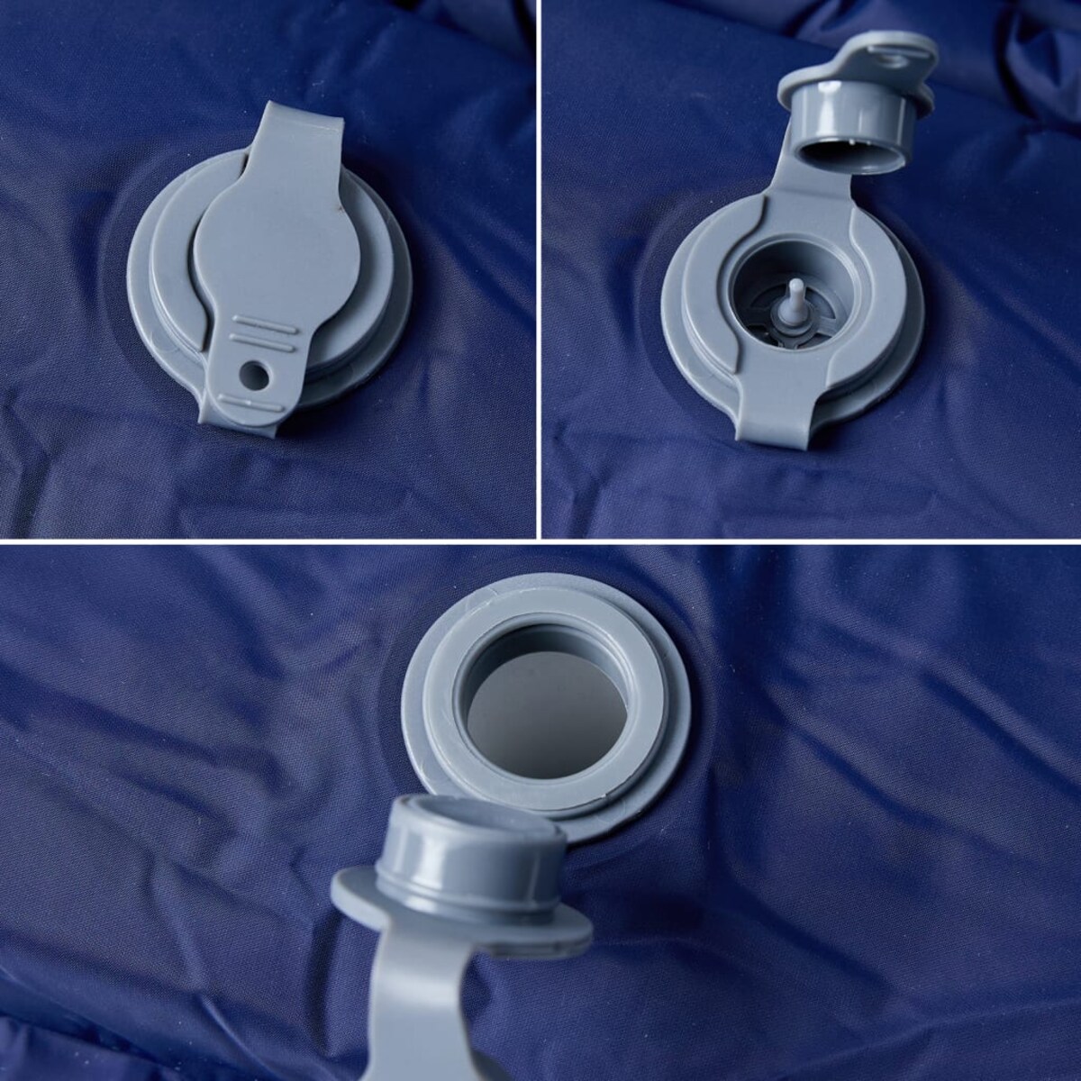 vidaXL Materac samopompujący z poduszką, 1-osobowy, granatowy