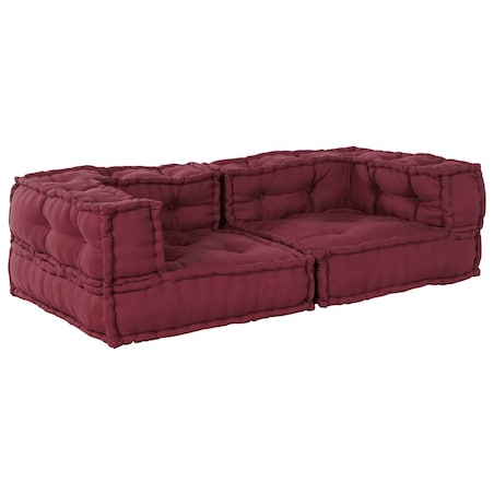 vidaXL 2-osobowa sofa modułowa Bordowy 140x70x36 Tkanina