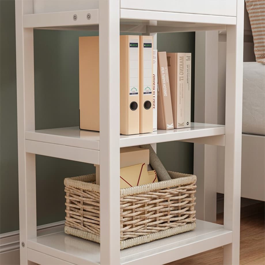 Stolik nocny boczny drewniany z szufladą loft 45 cm