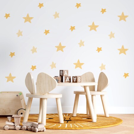 Naklejki Na Ścianę GWIAZDY Żółte Gwiazdeczki Komiks Dla Dzieci ZESTAW 120x60cm