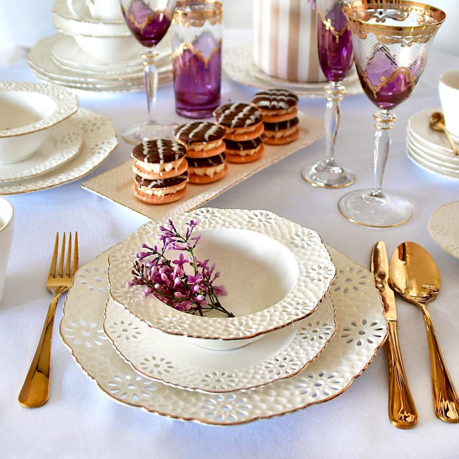 VILLA ITALIA Półmisek prostokątny porcelanowy 31,5 cm x 13 cm LORETTA