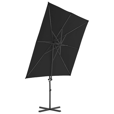 vidaXL Parasol wiszący ze stalowym słupkiem, 250x250 cm, czarny