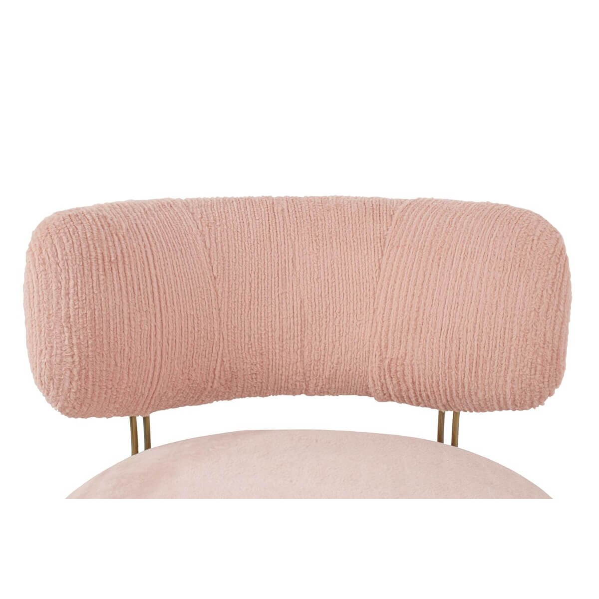 Tapicerowany fotel Low Teddy Pink różowy do sypialni, King Home