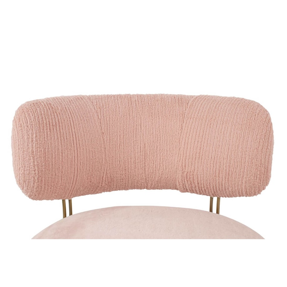 Tapicerowany fotel Low Teddy Pink różowy do sypialni, King Home