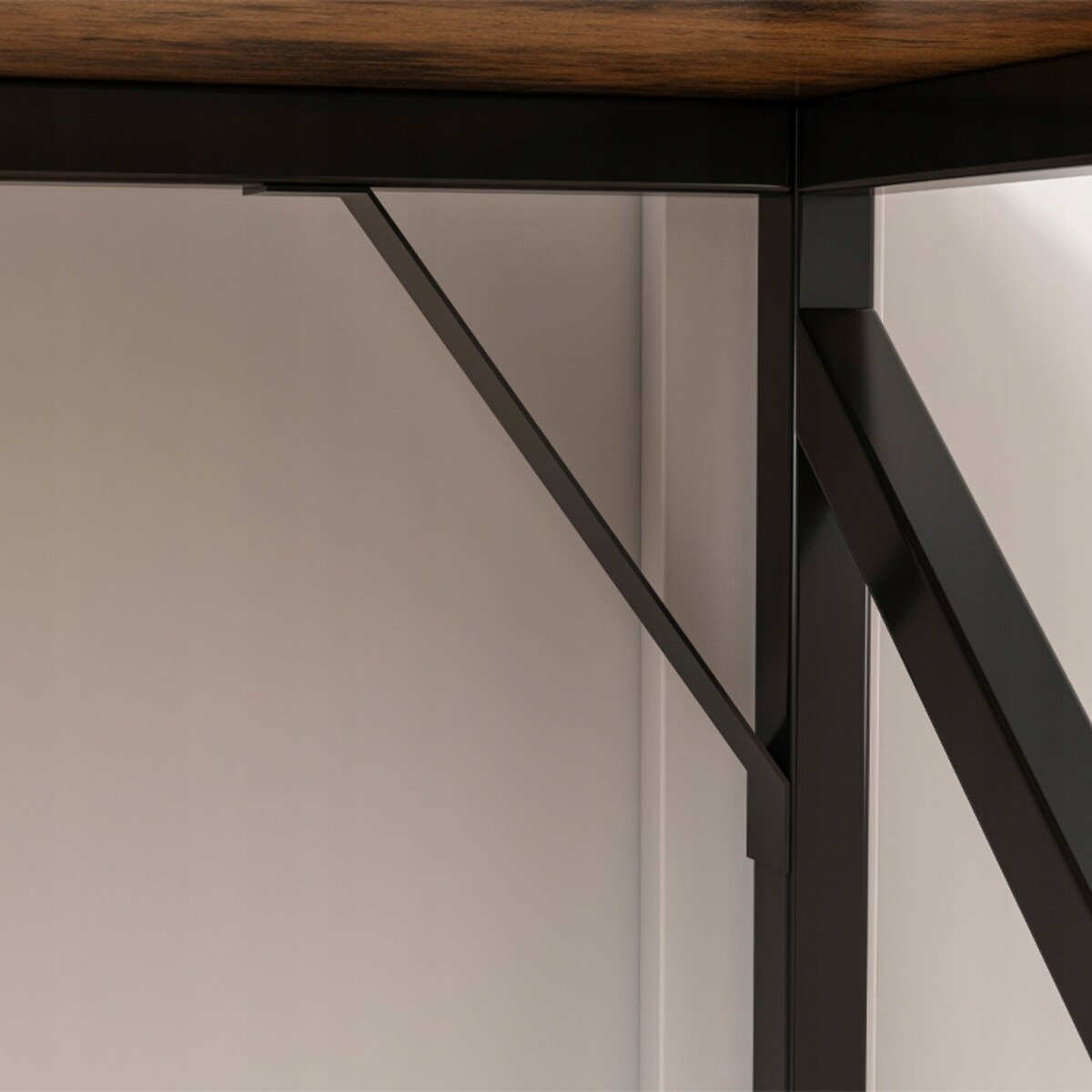 Biurko Komputerowe Industrialne Stolik Rustykalny Brąz Loft Metalowe Retro