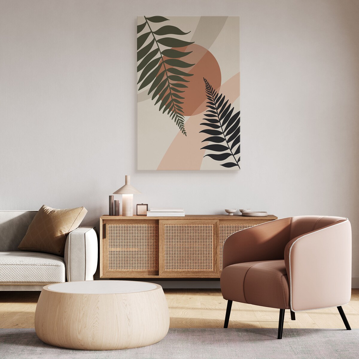 Obraz Palma Zachód Słońca Liście 80x120cm