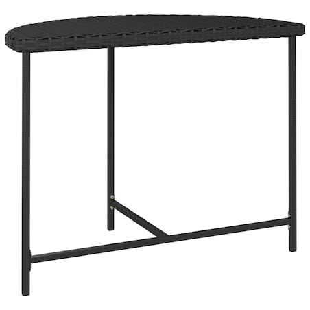 vidaXL Stolik ogrodowy, czarny, 100x50x75 cm, rattan PE