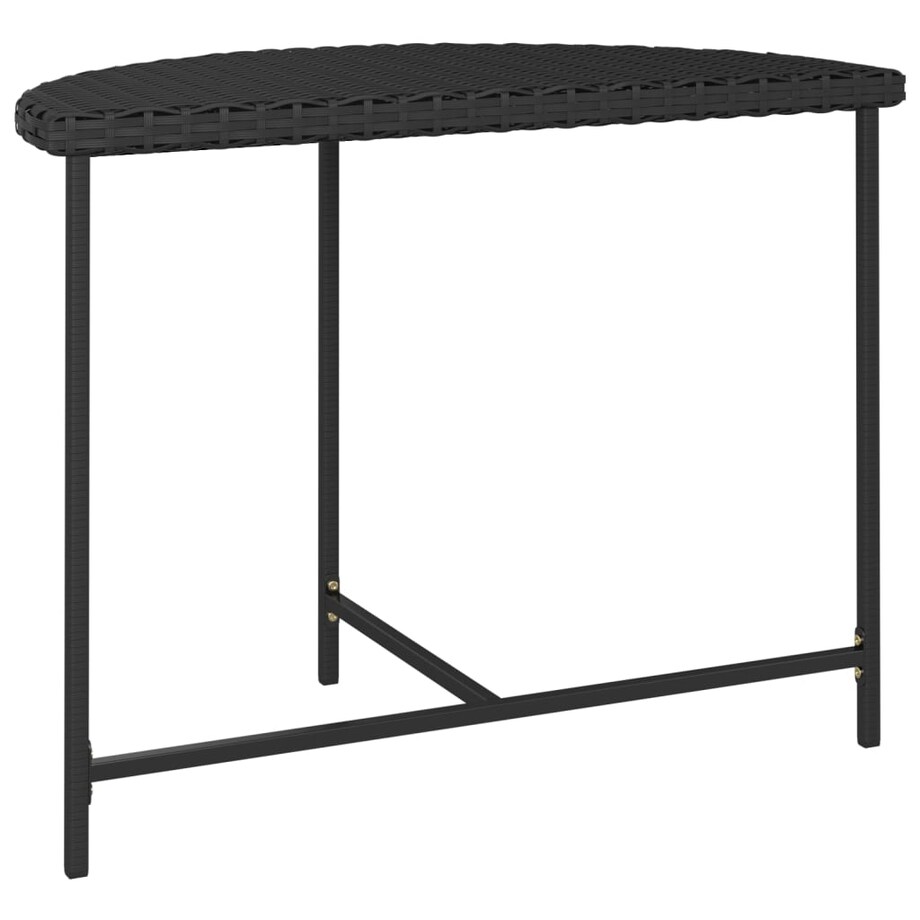 vidaXL Stolik ogrodowy, czarny, 100x50x75 cm, rattan PE