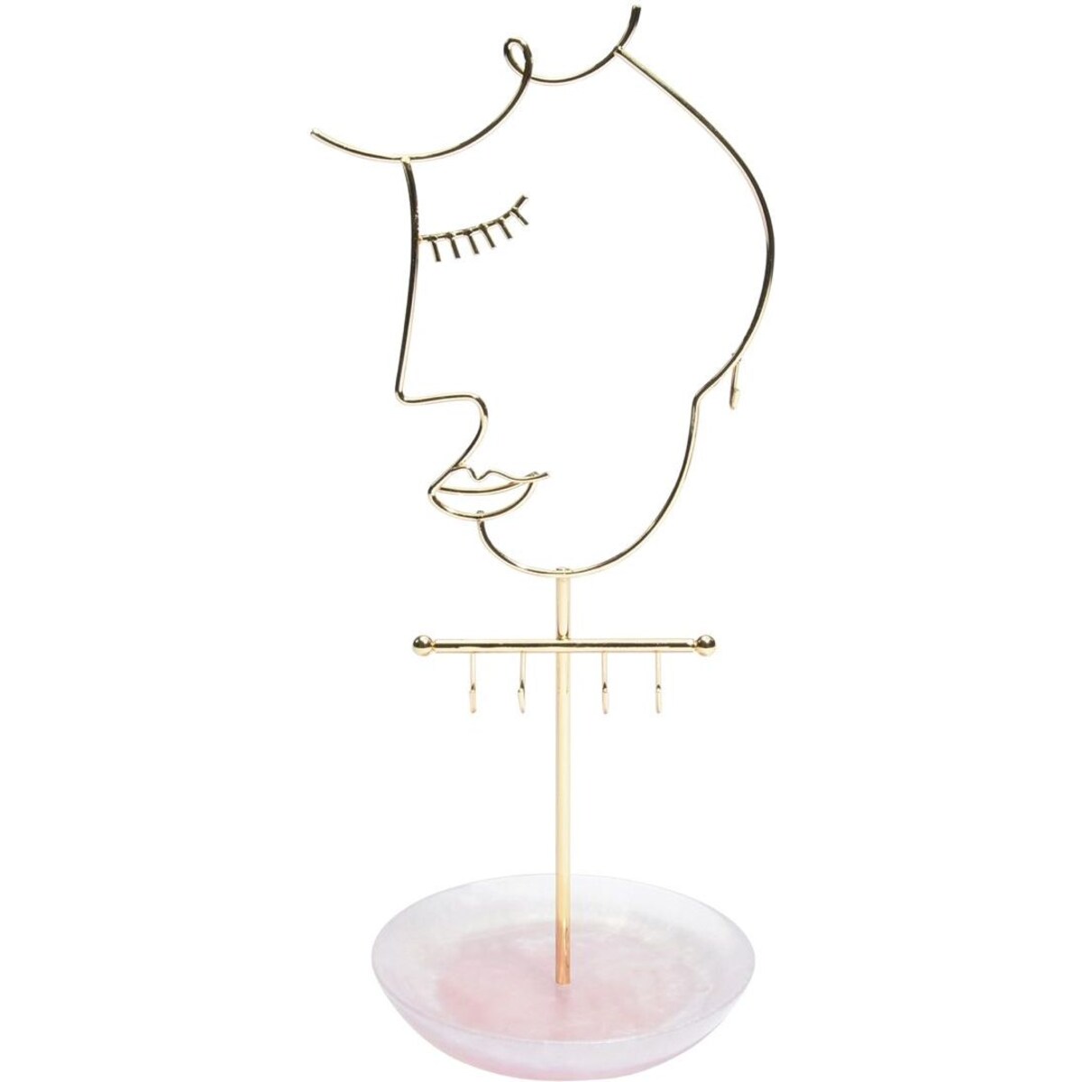 Stojak na biżuterię Face różowy kwarc