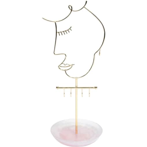 Stojak na biżuterię Face różowy kwarc