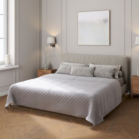 Narzuta pikowana w romby 130x210 srebrzysty szary