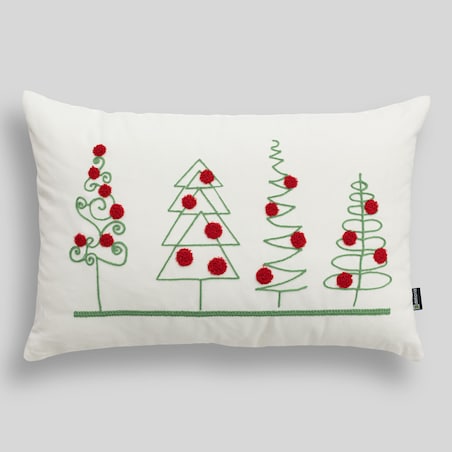 Poszewka na poduszkę Holiday Cheer 60x40 cm boże narodzenie, święta, świąteczne, biały-ecru-kremowy, 60x40 cm