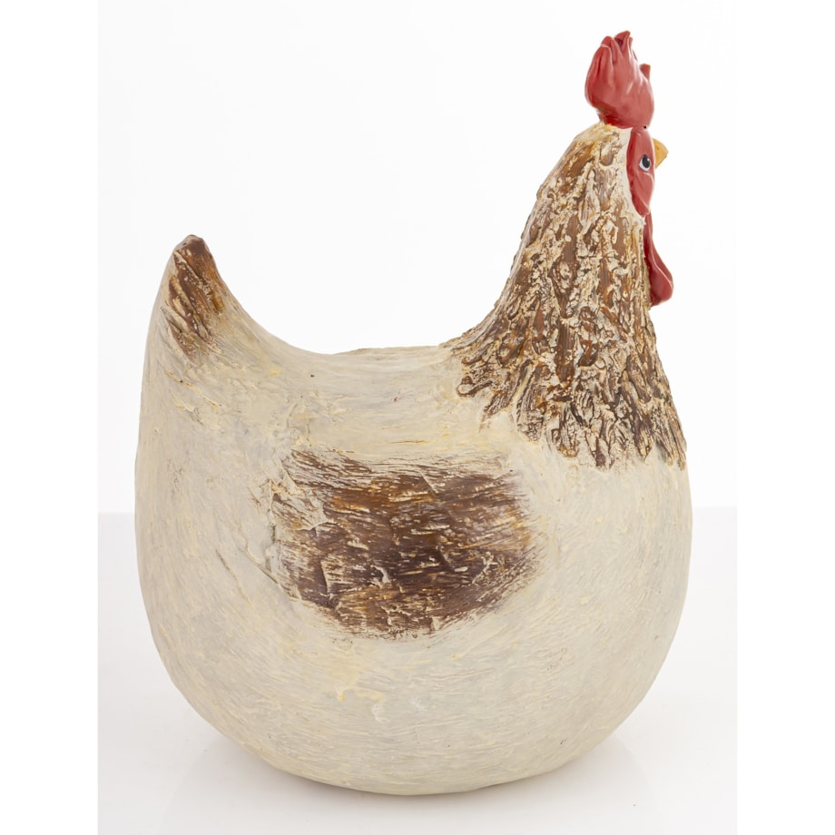 Dekoracja - kogut biało-brązowy 26x15x19 cm COQ