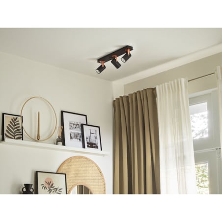 Lampa sufitowa 3-punktowa metalowa czarna KLIP