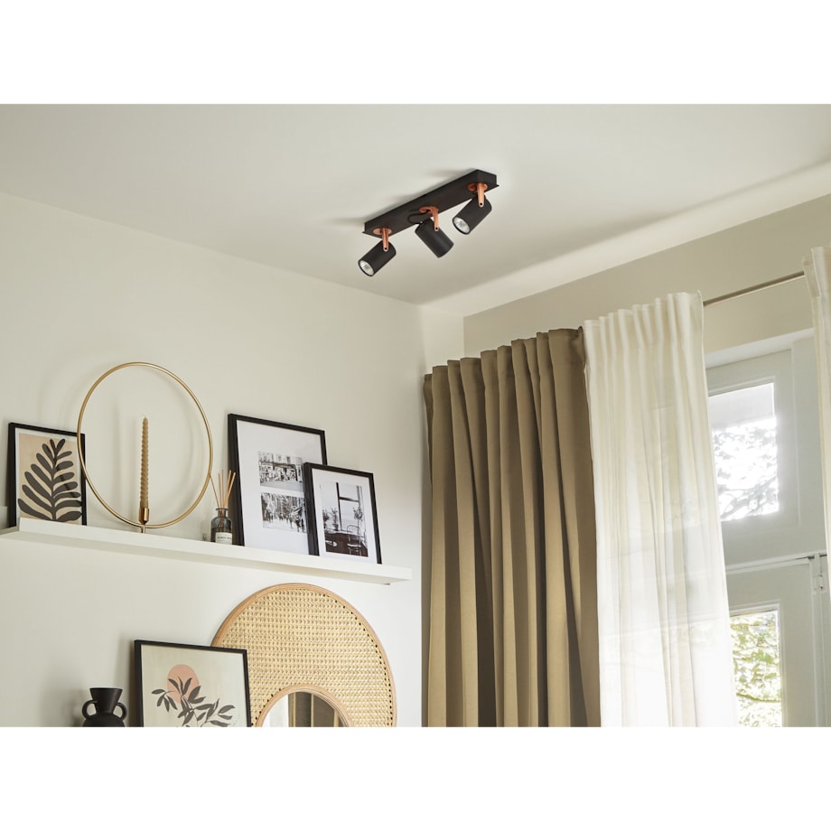 Lampa sufitowa 3-punktowa metalowa czarna KLIP