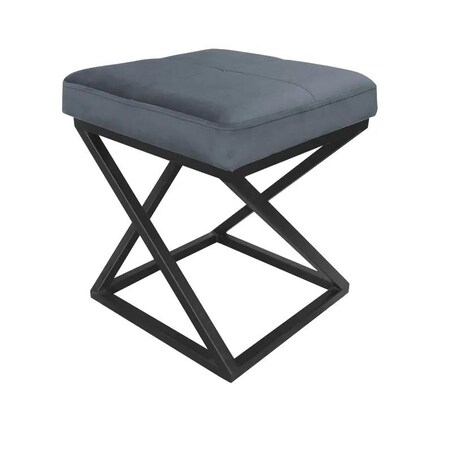 Pufa ZAZU 2 BL VELVET ciemnoszara