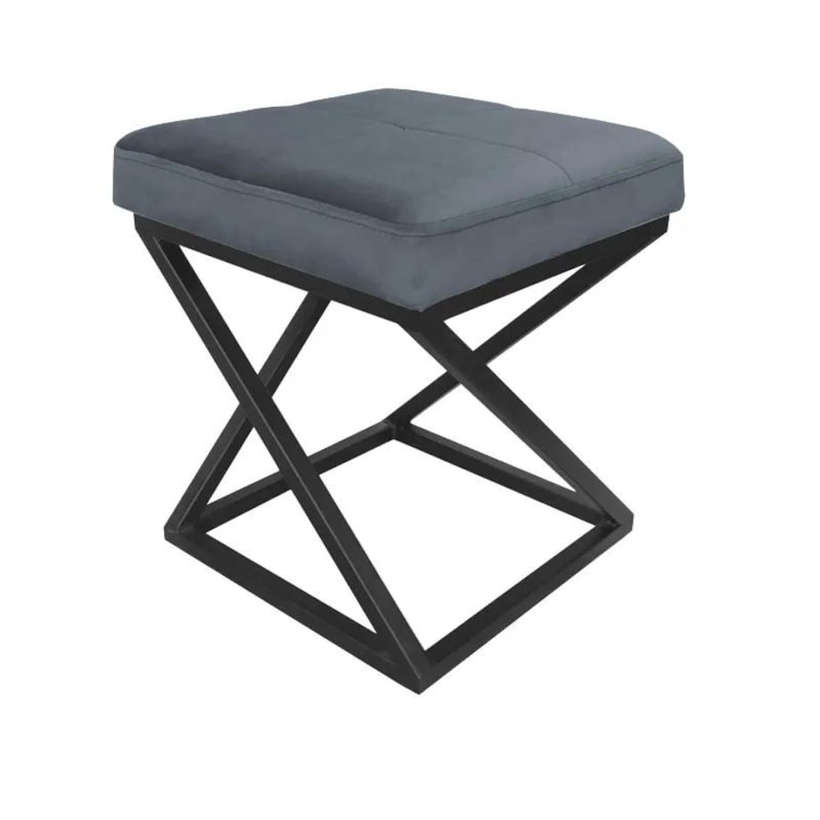 Pufa ZAZU 2 BL VELVET ciemnoszara