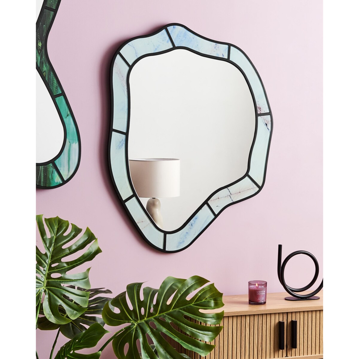 Lustro ścienne LIVERDUN Błękitny