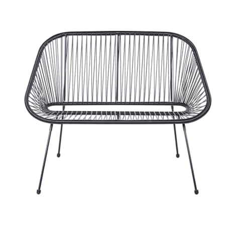 Ławka ogrodowa 114 cm z technorattanu czarna ACAPULCO