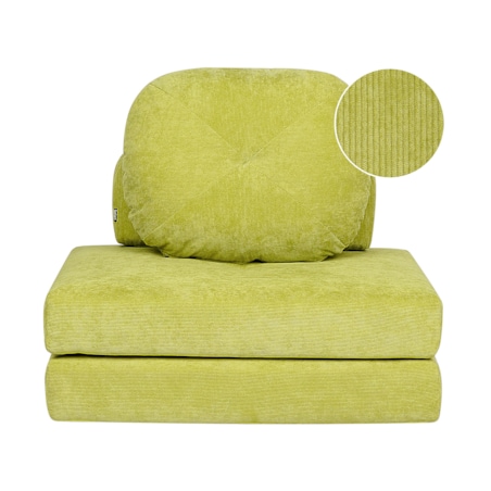 Sofa rozkładana jednoosobowa sztruksowa jasnozielona OLDEN