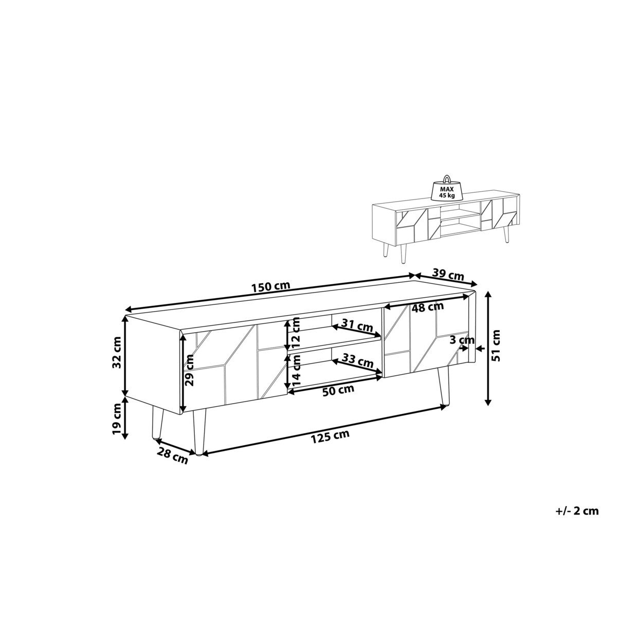 Szafka RTV jasne drewno FRANKLIN