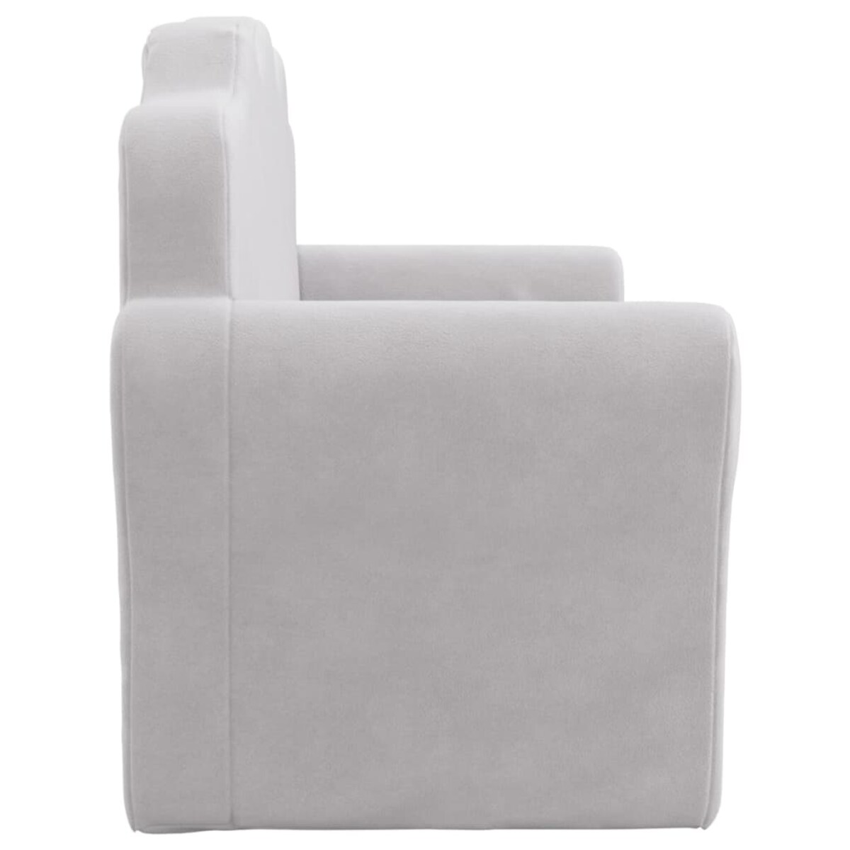 vidaXL 2-os. sofa dla dzieci, rozkładana, jasnoszara, miękki plusz