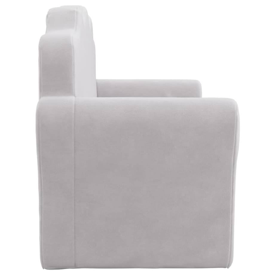 vidaXL 2-os. sofa dla dzieci, rozkładana, jasnoszara, miękki plusz