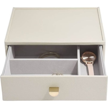 Szkatułka na biżuterię Stackers classic jasnobeżowa z szufladą