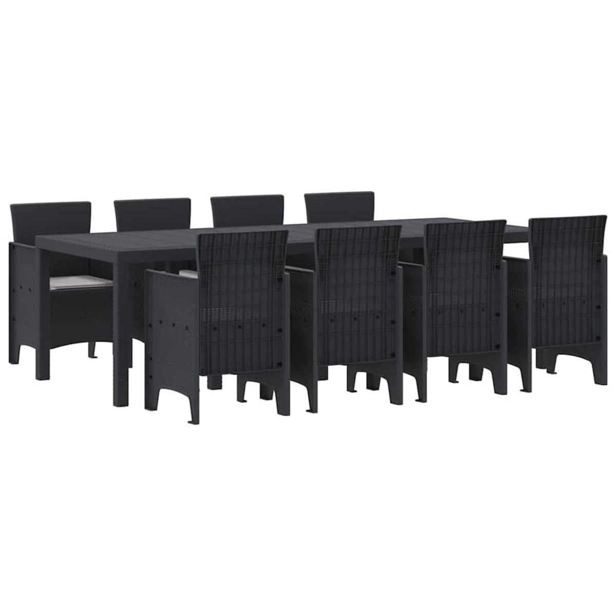 vidaXL Zestaw do jadalni w ogrodzie 9 pcs Antracyt Rattan Polt