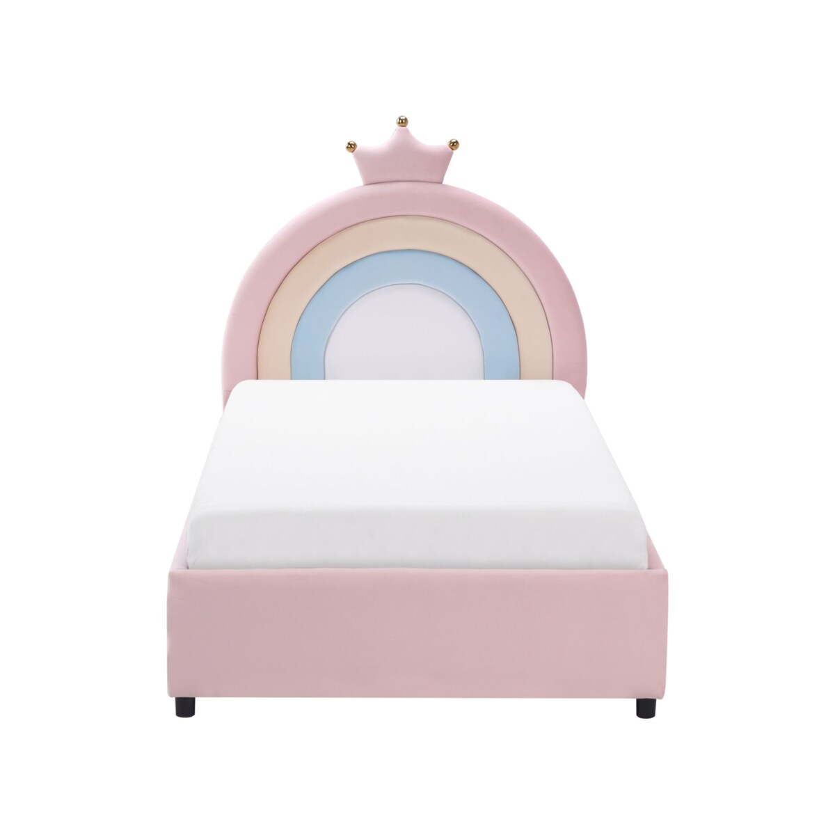 Łóżko Welur GRISETOT 90 x 200 cm Z miejscem do przechowywania Różowy