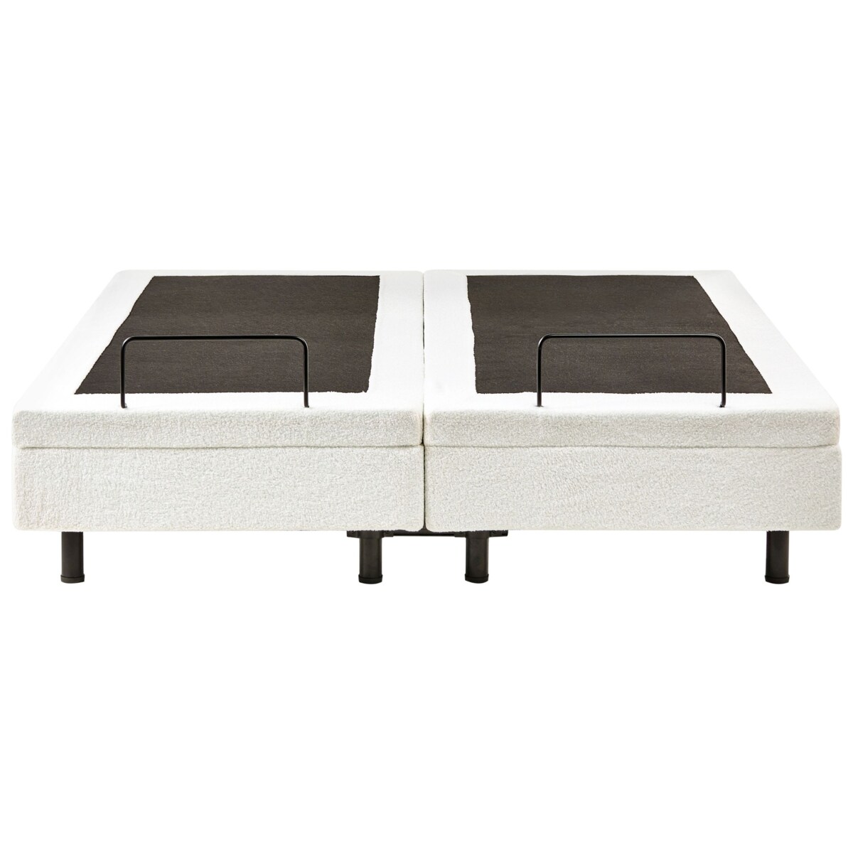 Łóżko regulowane bez zagłówka Boucle DUKE 160 x 200 cm Złamana biel