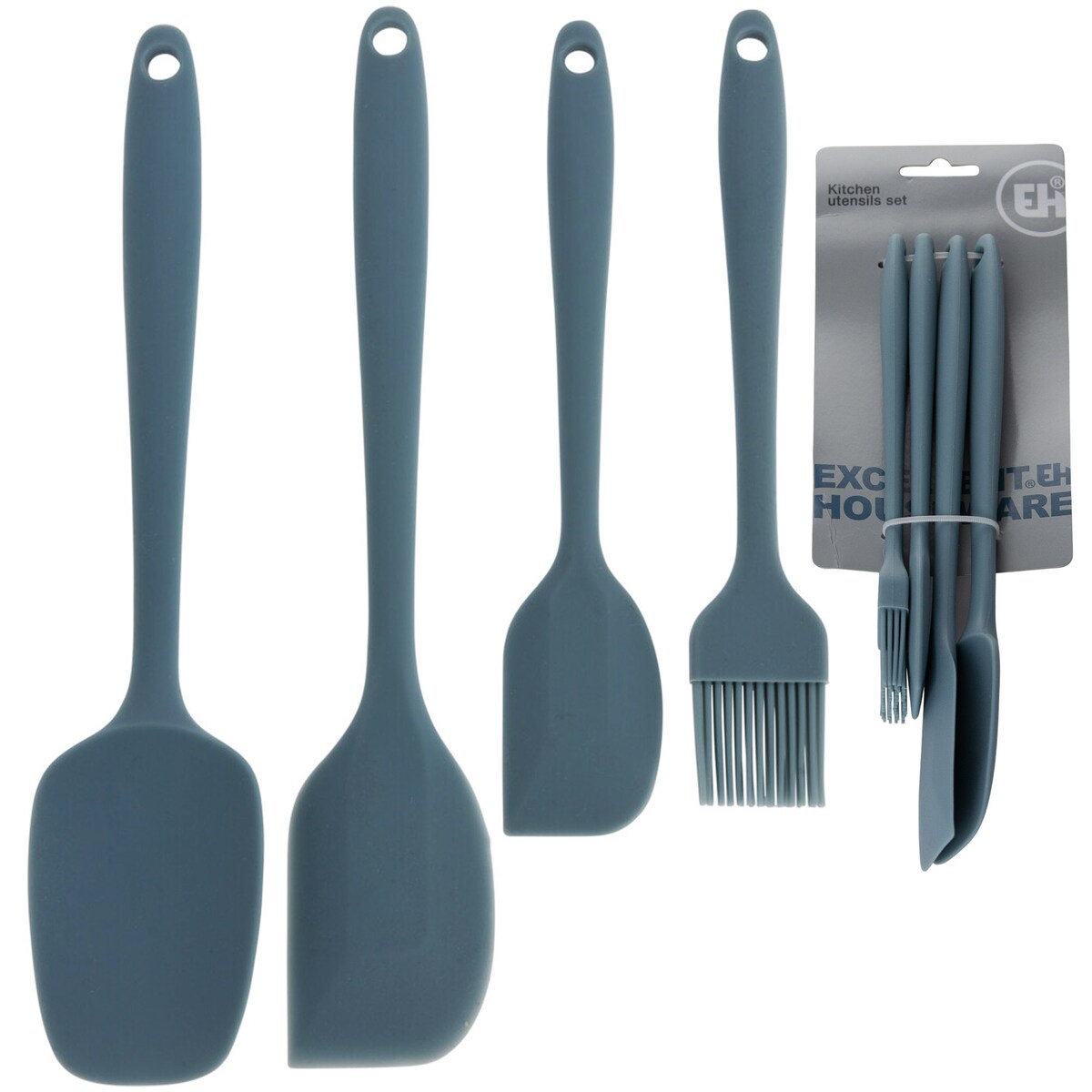 Przybory Kuchenne Silikonowe Szpatułka Łopatka Zestaw Niebieski