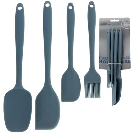 Przybory Kuchenne Silikonowe Szpatułka Łopatka Zestaw Niebieski
