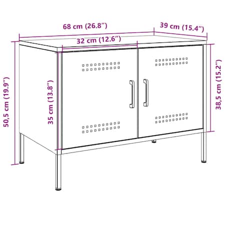 vidaXL Szafki RTV, 2 szt., czarne, 68x39x50,5 cm, stalowe