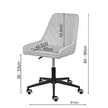 Fotel biurowy krzesło obrotowe regulowane szare do biurka