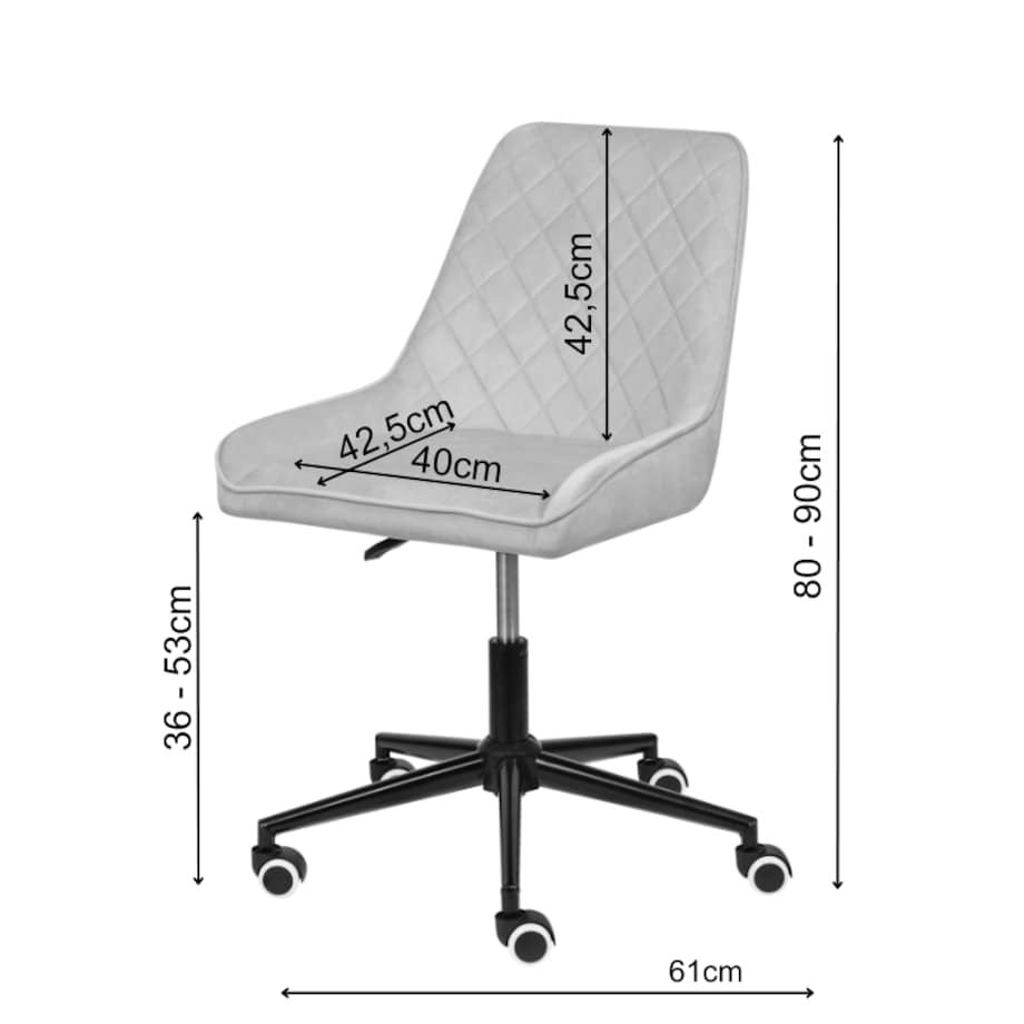Fotel biurowy krzesło obrotowe regulowane szare do biurka