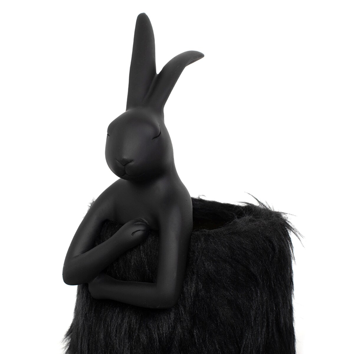 KARE lampa stołowa RABBIT FUR 50 cm czarna / złota