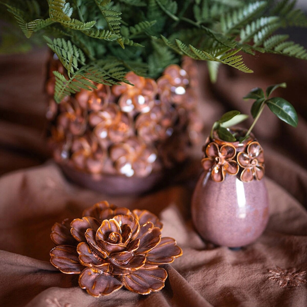 MAŁY WAZONIK WAZON 10cm NA GAŁĄZKĘ KWIATY CERAMICZNY BOHO DO DOMU LOFT