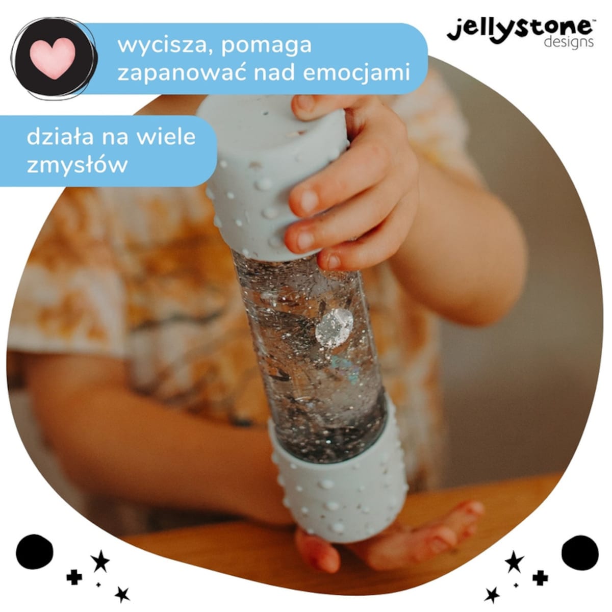 Butelka sensoryczna DIY, Śnieg Jellystone Designs